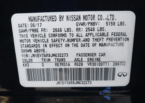 2018 Infiniti Q50 3.0T Luxe from USA, damaged, VIN JN1EV7AR9JM432273